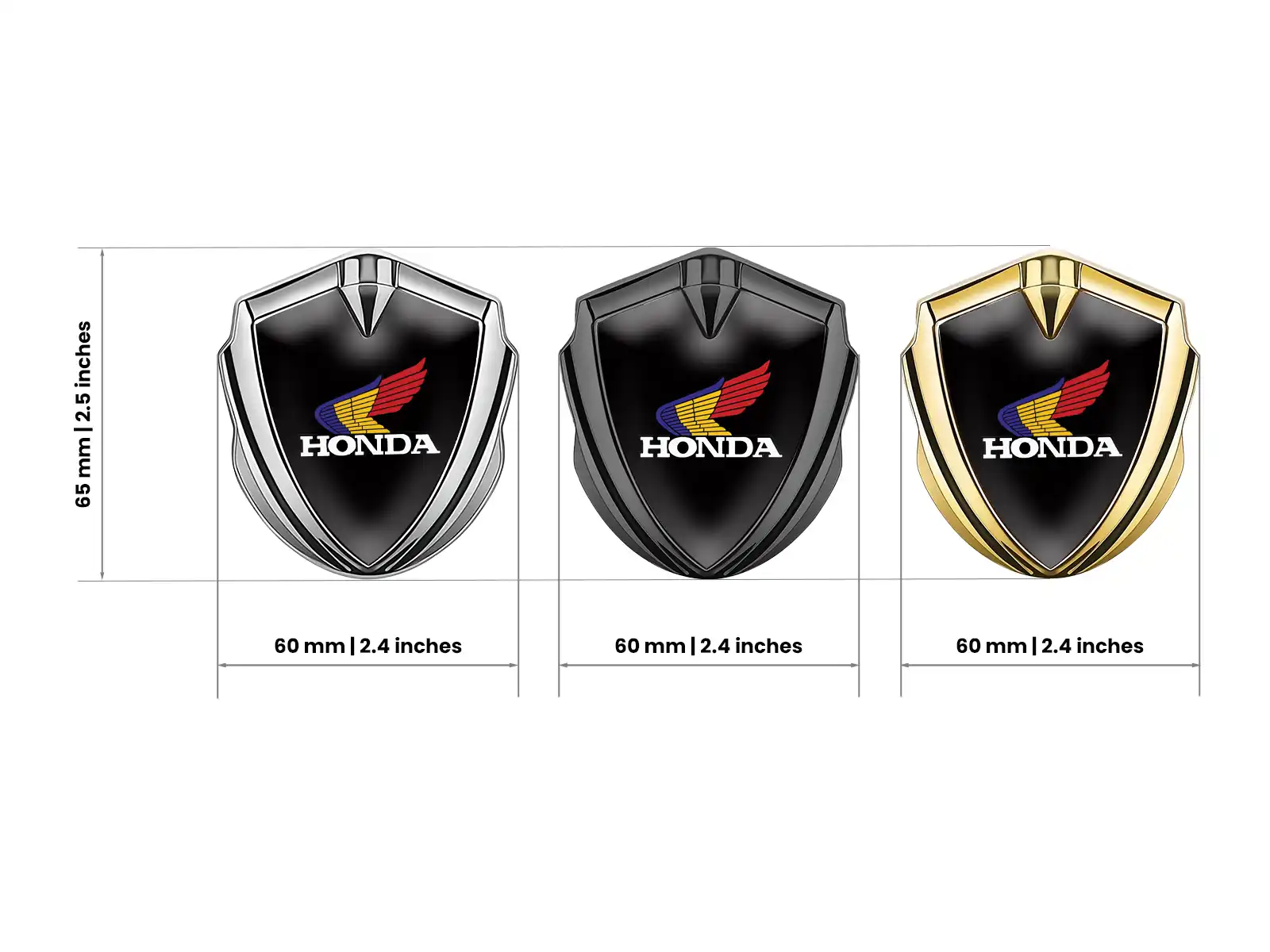Honda Emblème Bombé Insigne Design Luxe Alliage Fini